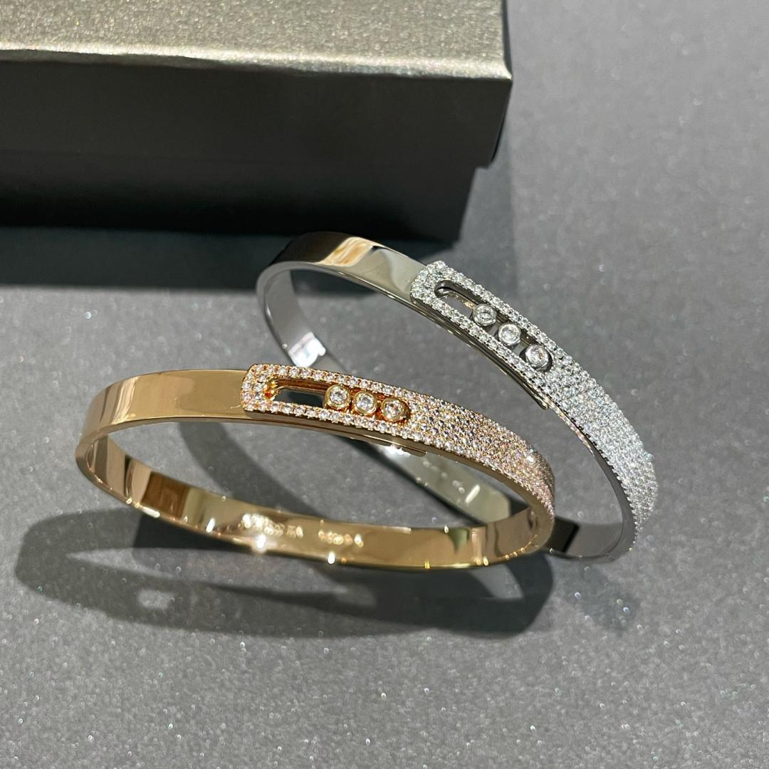 [Elowen Jewelry]Move Noa Rose Gold Pavé Diamond Bangle Bracelet