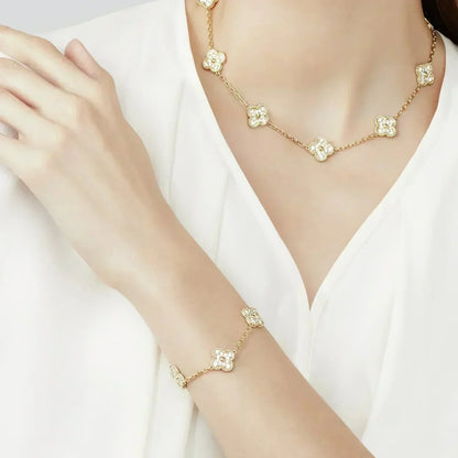 [Elowen Jewels] CLOVER 5 MOTIF FULL DIAMOND BRACELET COLLECTION