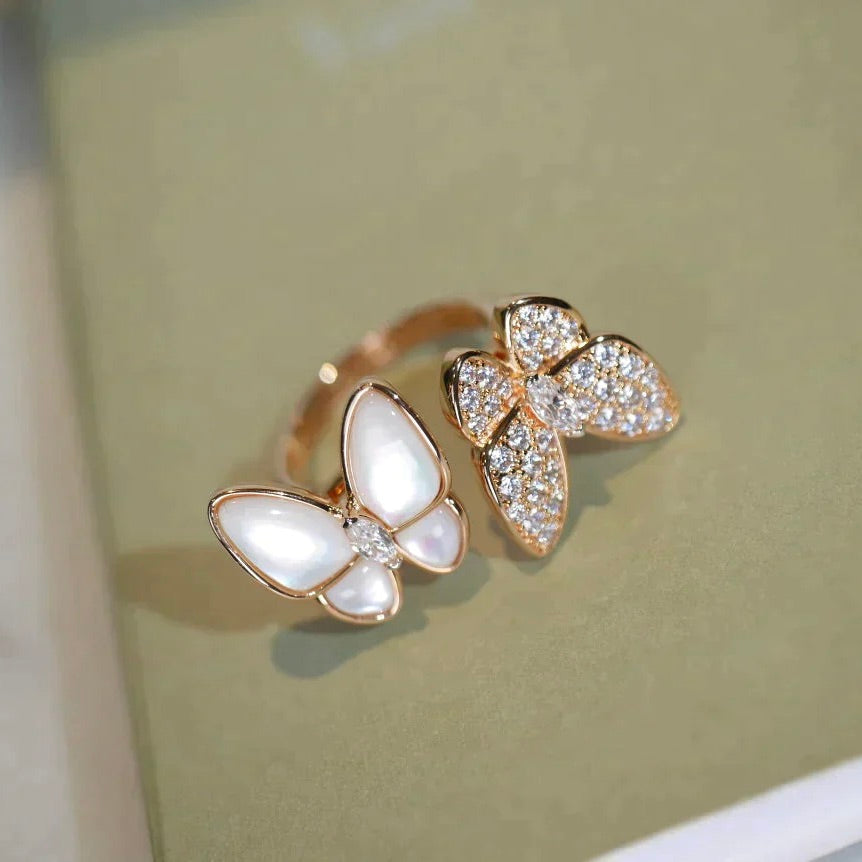 [Elowen Jewels]TWIN BUTTERFLY DIAMOND MOP RING