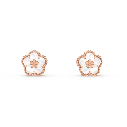 [Elowen Jewels]LUCKY PINK GOLD WHITE MOP EARRINGS