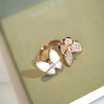 [Elowen Jewels]TWIN BUTTERFLY DIAMOND MOP RING