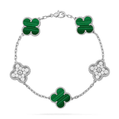 [Elowen Jewels] CLOVER 5 MOTIF MALACHITE BRACELET COLLECTION