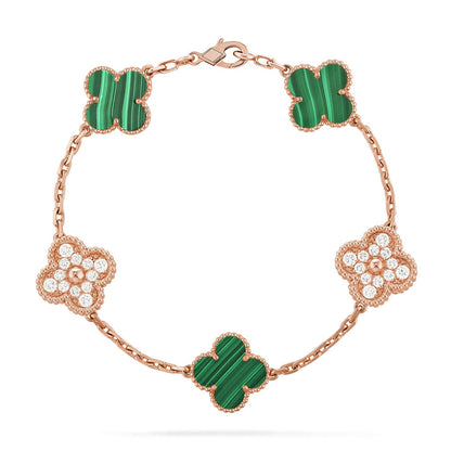 [Elowen Jewels] CLOVER 5 MOTIF MALACHITE BRACELET COLLECTION