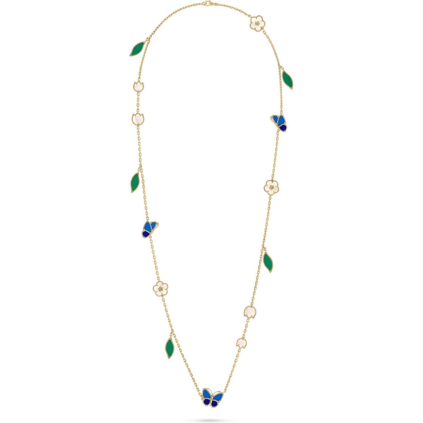 [Elowen Jewels]LUCKY SPRING BUTTERFLY 15 FLOWER NECKLACE