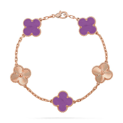 [Elowen Jewels] CLOVER 5 MOTIF VIOLET BRACELET COLLECTION