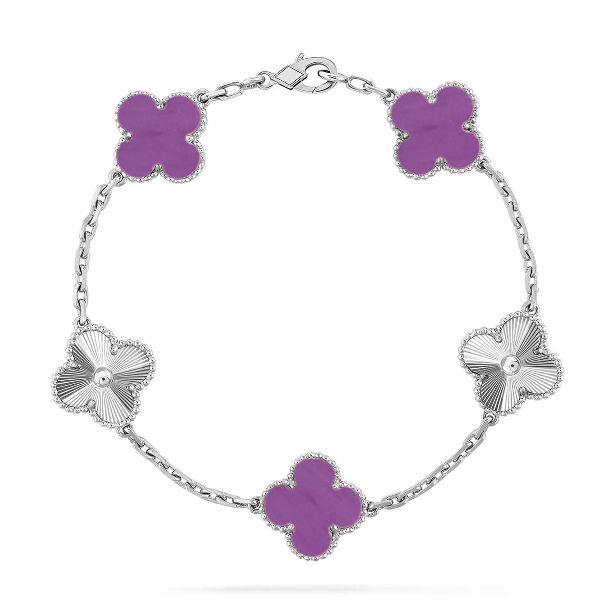 [Elowen Jewels] CLOVER 5 MOTIF VIOLET BRACELET COLLECTION