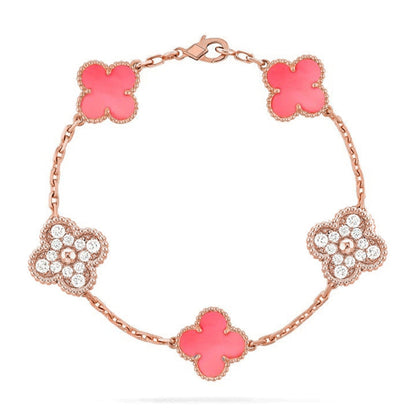 [Elowen Jewels] CLOVER 5 MOTIFS  PINK MOP BRACELET COLLECTION
