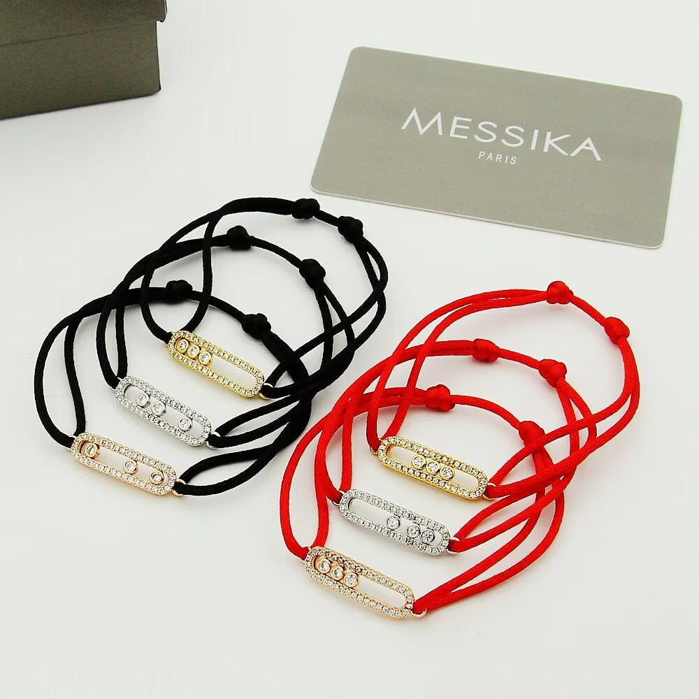 [Elowen Jewelry]Messika Care(s) pink cord pavé bracelet