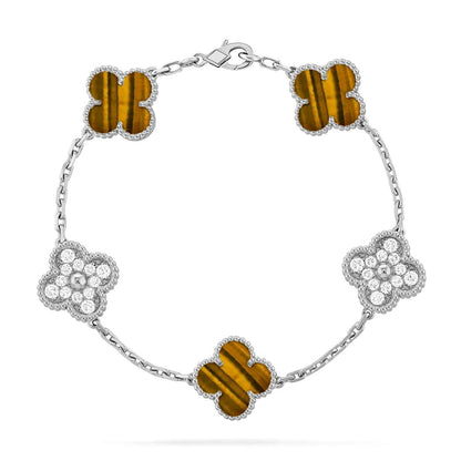 [Elowen Jewels] CLOVER 5 MOTIFS TIGER EYE BRACELET COLLECTION
