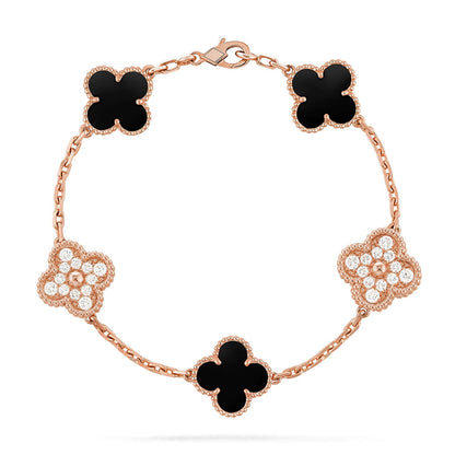 [Elowen Jewels] CLOVER 5 MOTIF ONYXS BRACELET COLLECTION