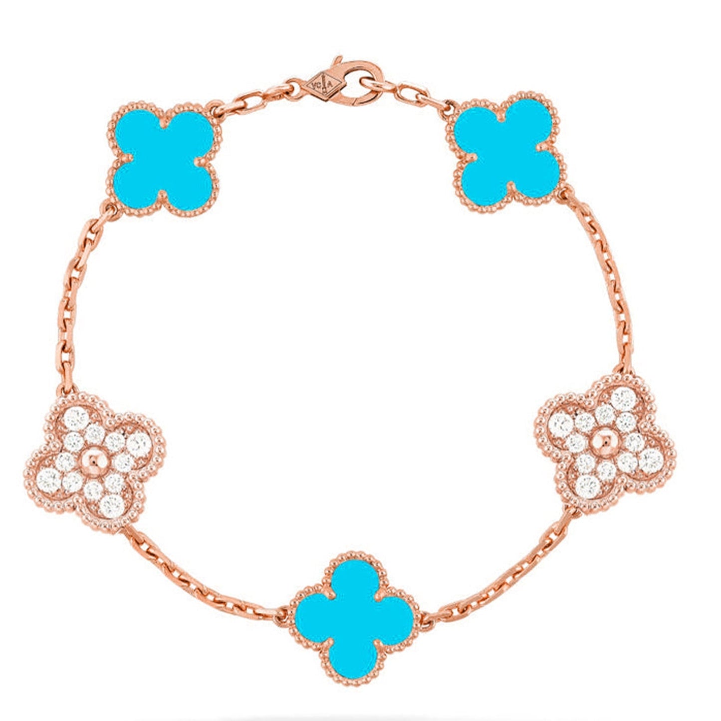 [Elowen Jewels] CLOVER 5 MOTIF TURQUOISE BRACELET COLLECTION