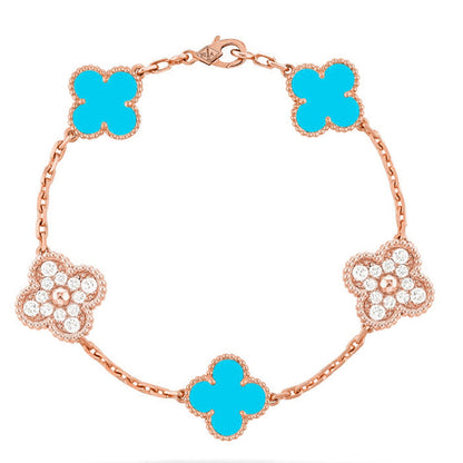 [Elowen Jewels] CLOVER 5 MOTIF TURQUOISE BRACELET COLLECTION
