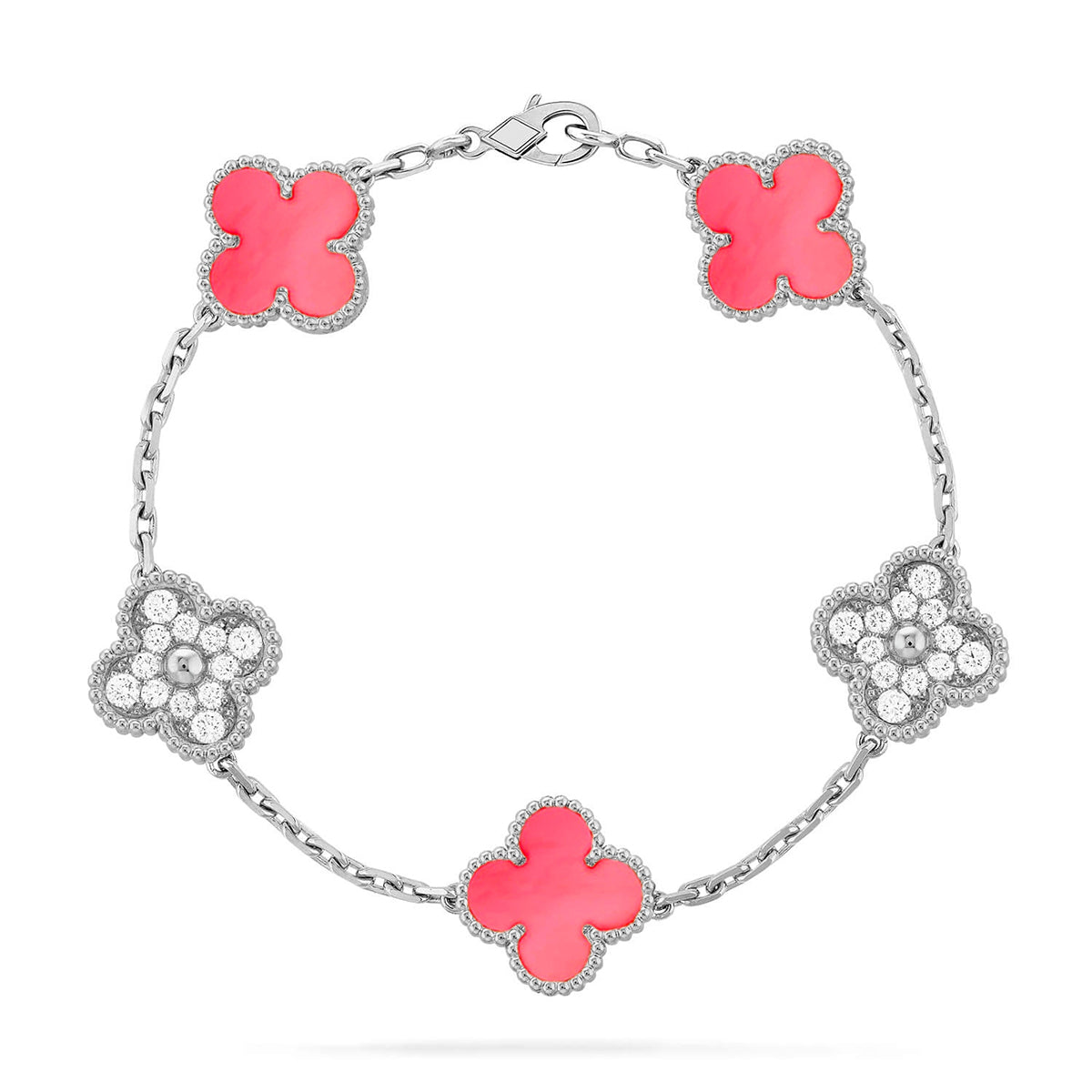 [Elowen Jewels] CLOVER 5 MOTIFS  PINK MOP BRACELET COLLECTION