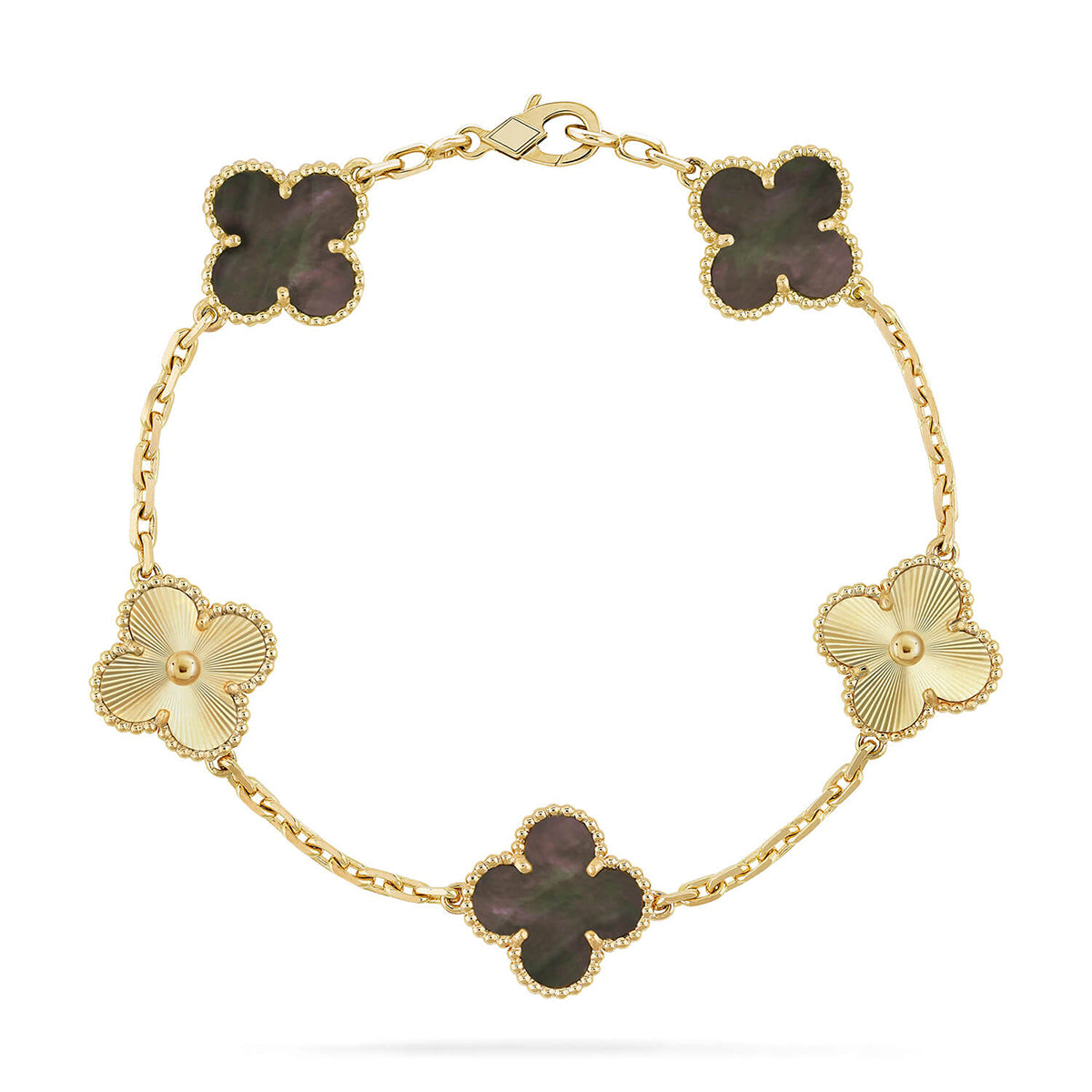 [Elowen Jewels] CLOVER 5 MOTIF GRAY MOP BRACELET COLLECTION