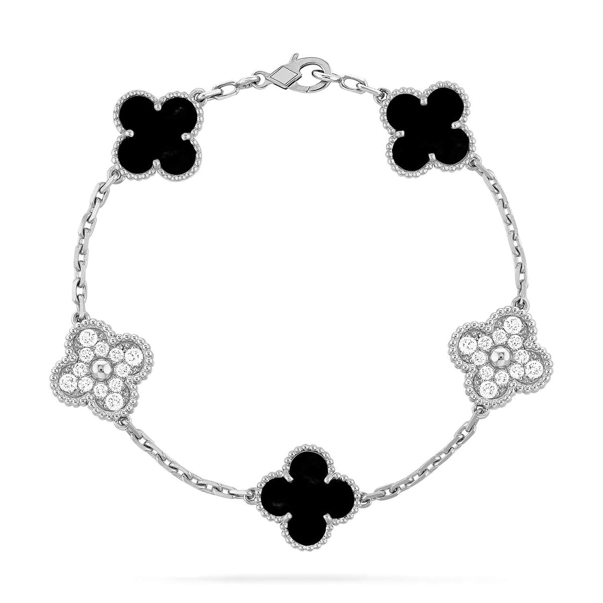 [Elowen Jewels] CLOVER 5 MOTIF ONYXS BRACELET COLLECTION