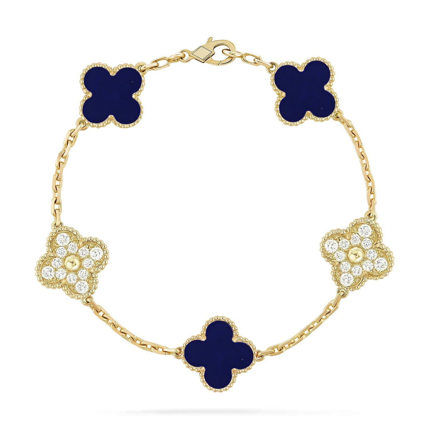 [Elowen Jewels]CLOVER 5 MOTIF LAPIS LAZULI BRACELET COLLECTION