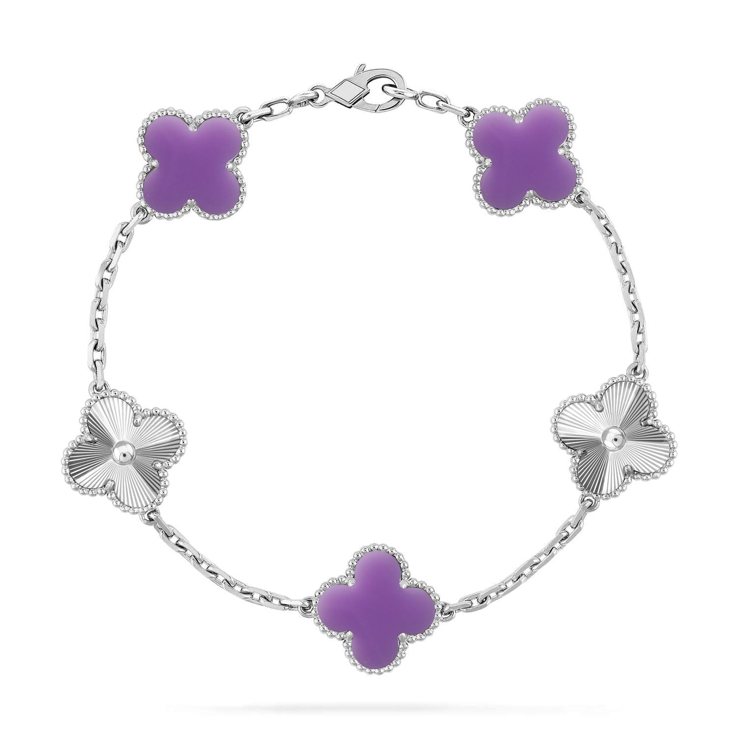 [Elowen Jewels]CLOVER 5 MOTIF LIGHT PURPLE BRACELET COLLECTION