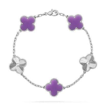 [Elowen Jewels]CLOVER 5 MOTIF LIGHT PURPLE BRACELET COLLECTION