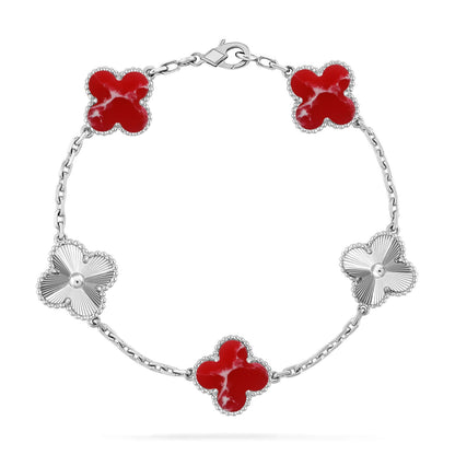 [Elowen Jewels]CLOVER 5 MOTIF RED PATTERN BRACELET COLLECTION