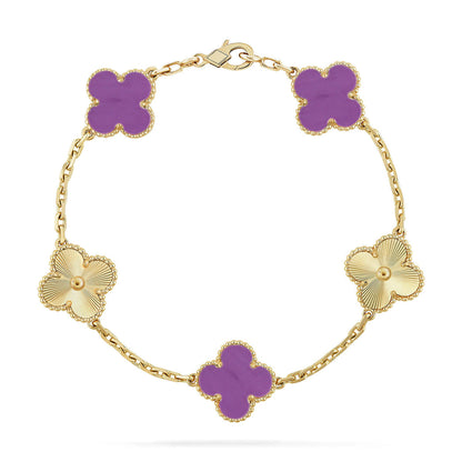 [Elowen Jewels] CLOVER 5 MOTIF VIOLET BRACELET COLLECTION