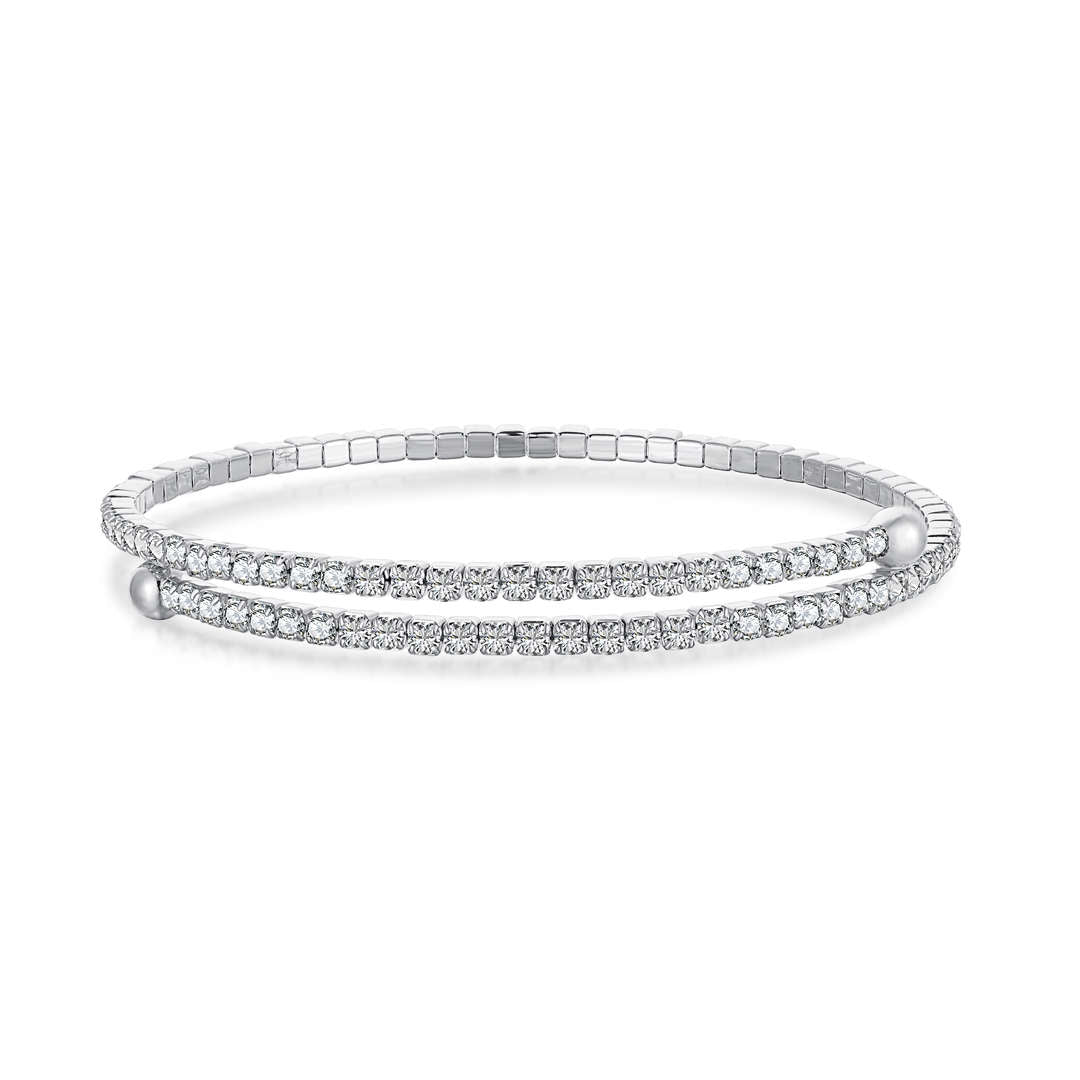 [Elowen Jewels]Row of Diamonds Round Fashion Bracelet