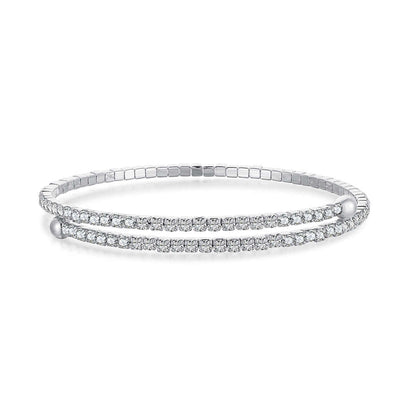 [Elowen Jewels]Row of Diamonds Round Fashion Bracelet