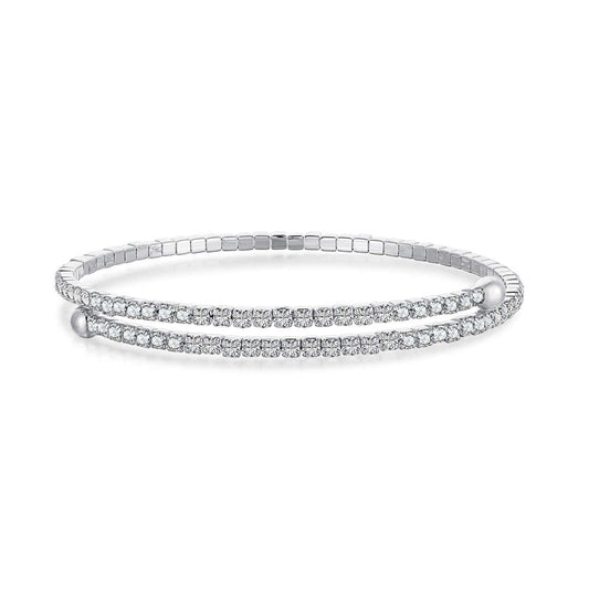 [Elowen Jewels]Row of Diamonds Round Fashion Bracelet