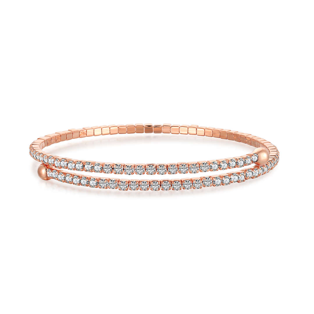 [Elowen Jewels]Row of Diamonds Round Fashion Bracelet