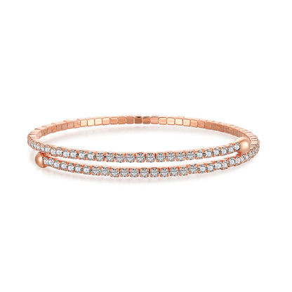 [Elowen Jewels]Row of Diamonds Round Fashion Bracelet