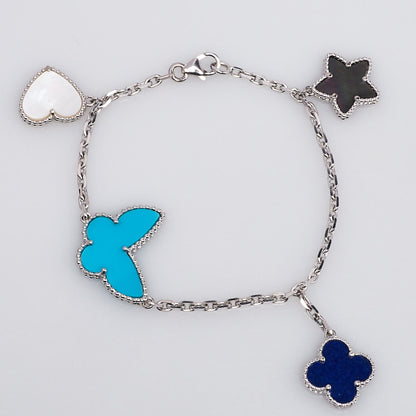 [Elowen Jewels]LUCKY SPRING SILVER BRACELET 4 MOTIF