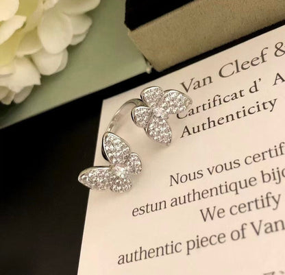 [Elowen Jewels]TWIN SILVER BUTTERFLY DIAMOND RING