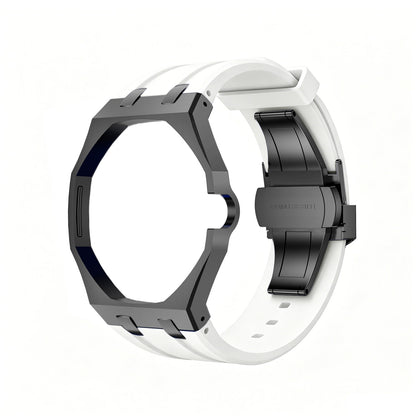 Oak Pop Black Steel  Silicone Strap
