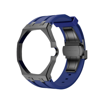 Oak Pop Black Steel  Silicone Strap