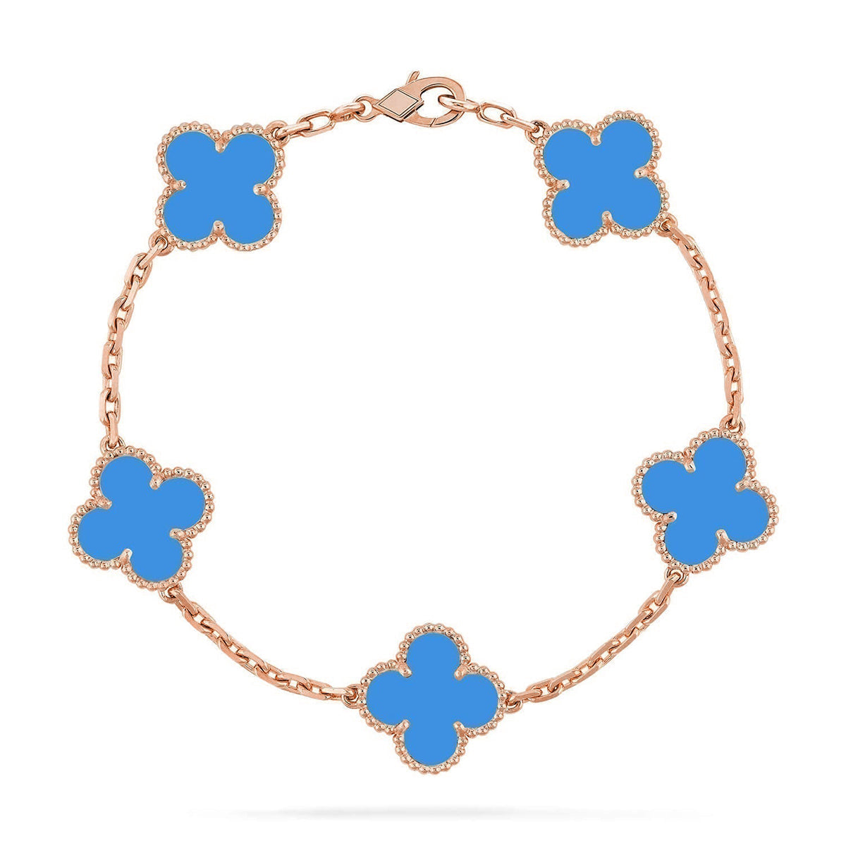 [Elowen Jewels] CLOVER 5 MOTIF BLUE AGATE BRACELET COLLECTION