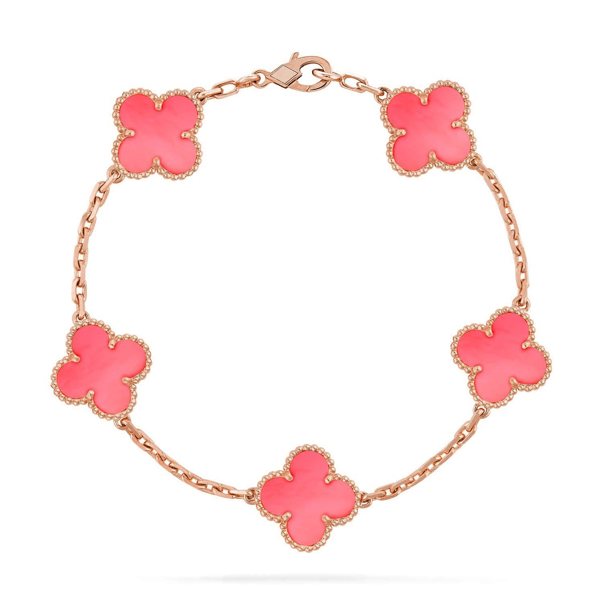 [Elowen Jewels] CLOVER 5 MOTIFS  PINK MOP BRACELET COLLECTION