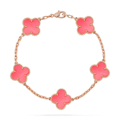 [Elowen Jewels] CLOVER 5 MOTIFS  PINK MOP BRACELET COLLECTION
