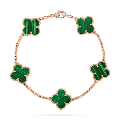 [Elowen Jewels] CLOVER 5 MOTIF MALACHITE BRACELET COLLECTION