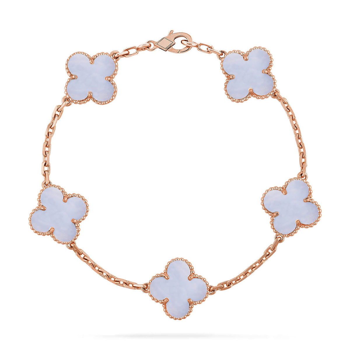[Elowen Jewels] CLOVER 5 MOTIF PURPLE CHALCEDONY BRACELET COLLECTION