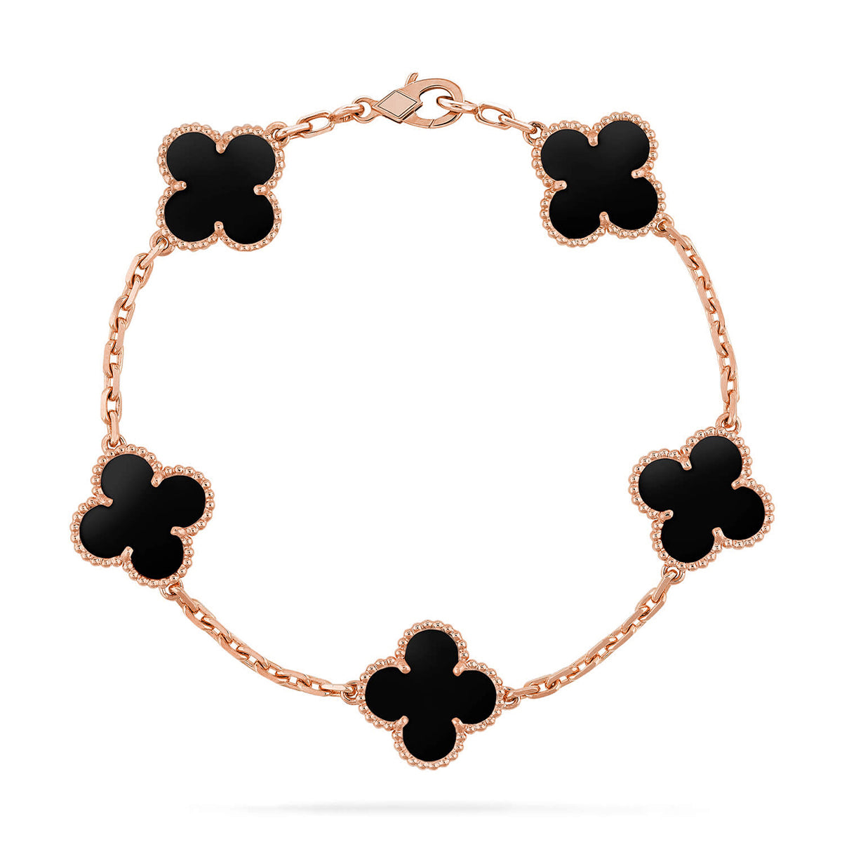 [Elowen Jewels] CLOVER 5 MOTIF ONYXS BRACELET COLLECTION