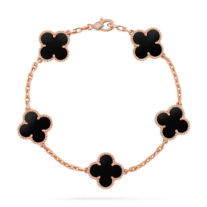 [Elowen Jewels] CLOVER 5 MOTIF ONYXS BRACELET COLLECTION