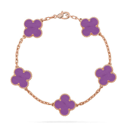 [Elowen Jewels] CLOVER 5 MOTIF VIOLET BRACELET COLLECTION