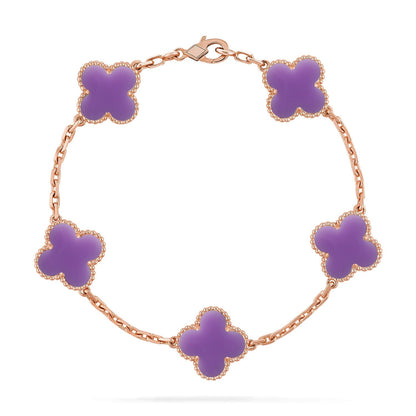 [Elowen Jewels]CLOVER 5 MOTIF LIGHT PURPLE BRACELET COLLECTION