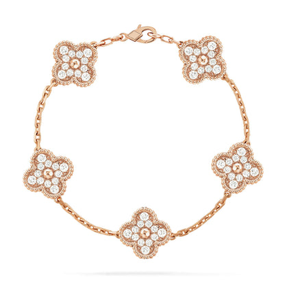 [Elowen Jewels] CLOVER 5 MOTIF FULL DIAMOND BRACELET COLLECTION