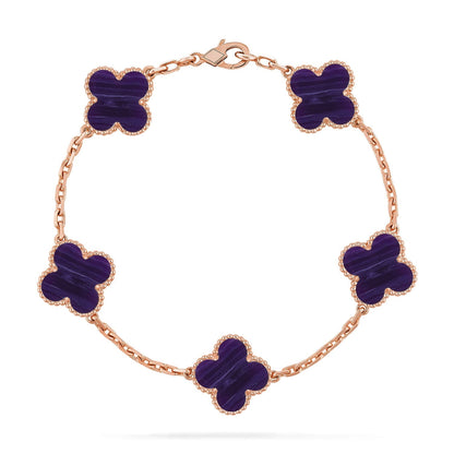 [Elowen Jewels]CLOVER 5 MOTIF PURPLE STRIPES BRACELET COLLECTION