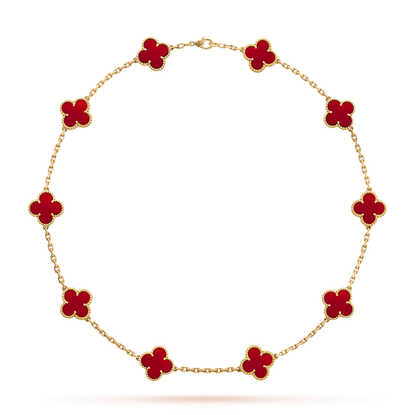[Elowen Jewels]CLOVER 10 MOTIFS CARNELIAN NECKLACE