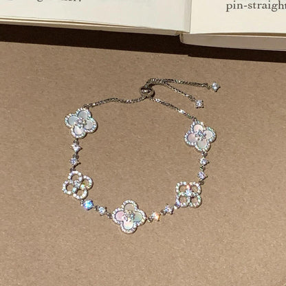 [Elowen Jewels]CLOVER 5 MOTIF PINK BLUE RED WHITE BRACELET