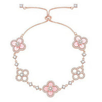 [Elowen Jewel]CLOVER 5 MOTIF PINK BLUE RED WHITE BRACELET
