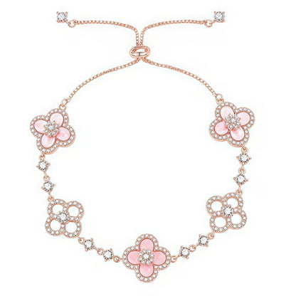 [Elowen Jewels]CLOVER 5 MOTIF PINK BLUE RED WHITE BRACELET