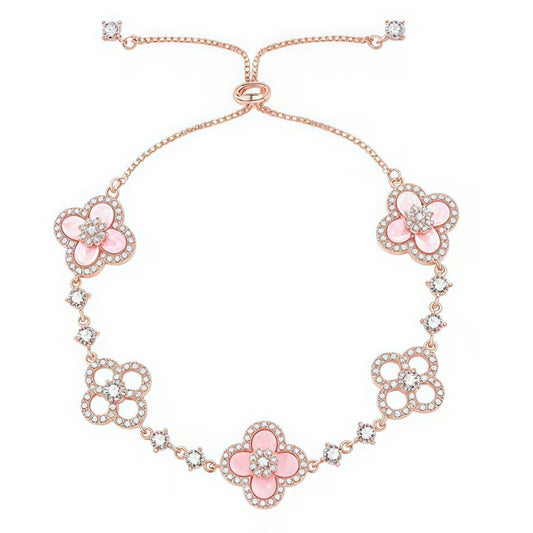 [Elowen Jewels]CLOVER 5 MOTIF PINK BLUE RED WHITE BRACELET