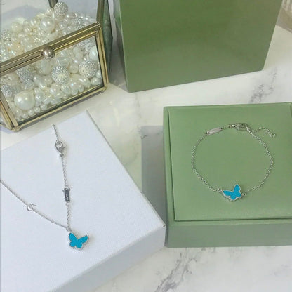 [Elowen Jewels]BUTTERFLY TURQUOISE BUTTERFLY BRACELET SILVER
